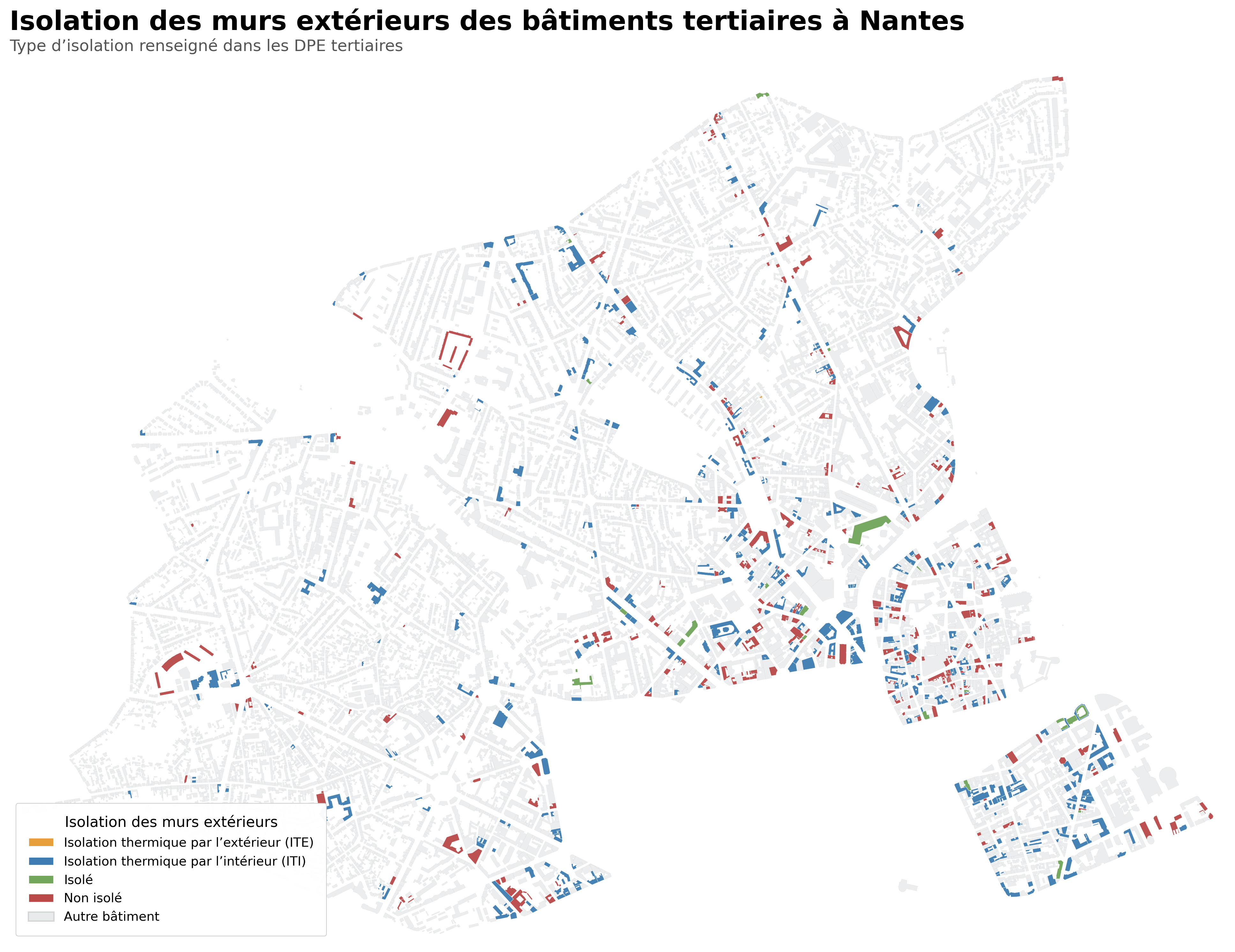 Isolation des murs extérieurs des bâtiments tertiaires