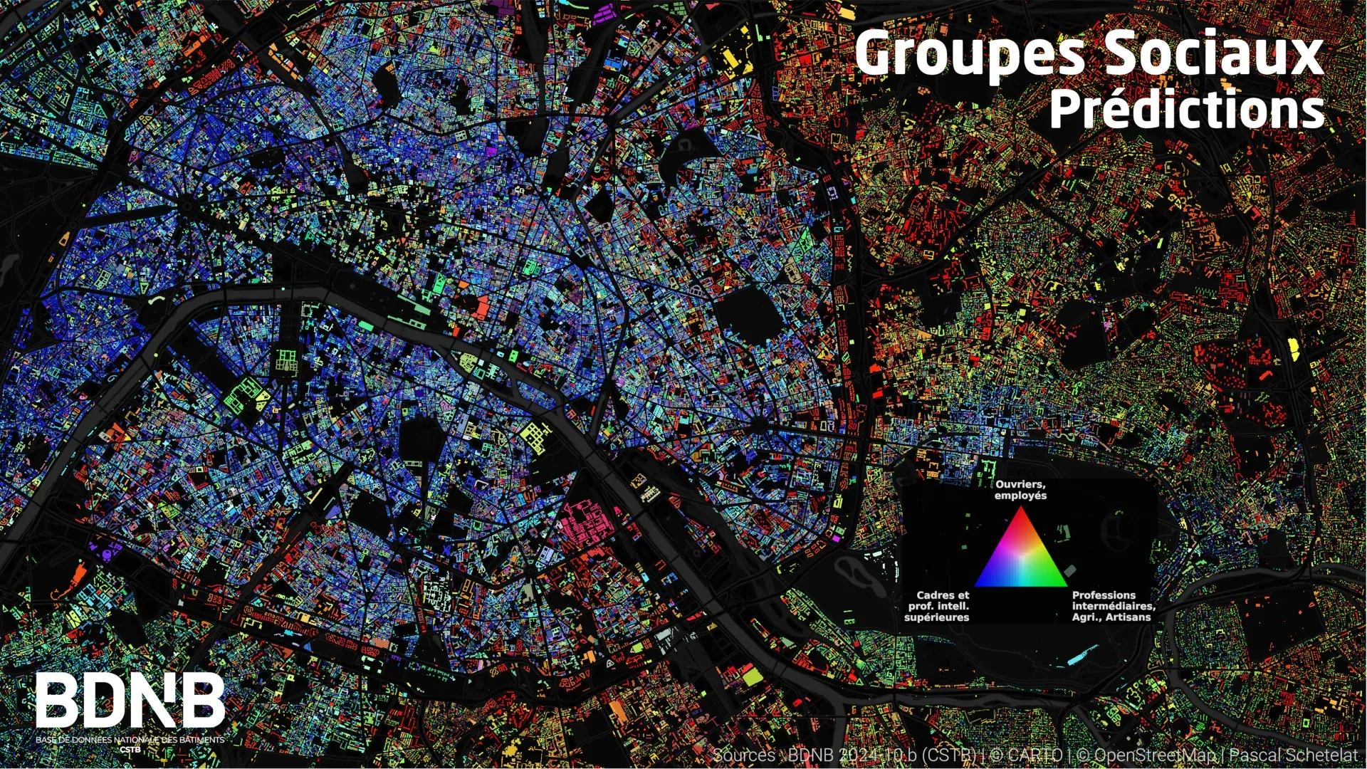 Prédiction des proportions des groupes sociaux des individus dans les bâtiments, Région Parisienne