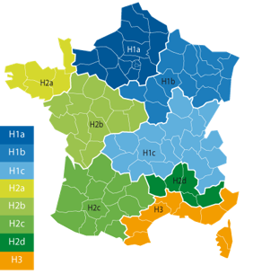 Climat de référence et localisation des bâtiments simulés.