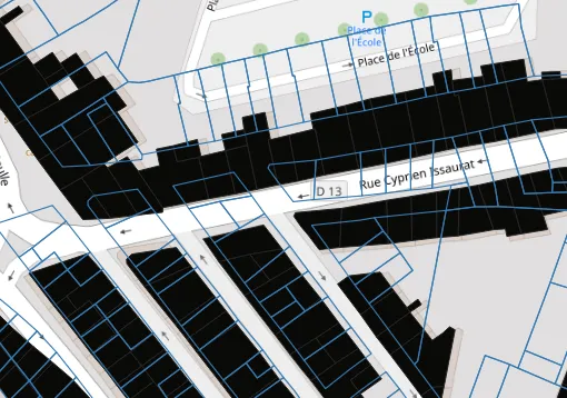 Batiment decalage parcelle